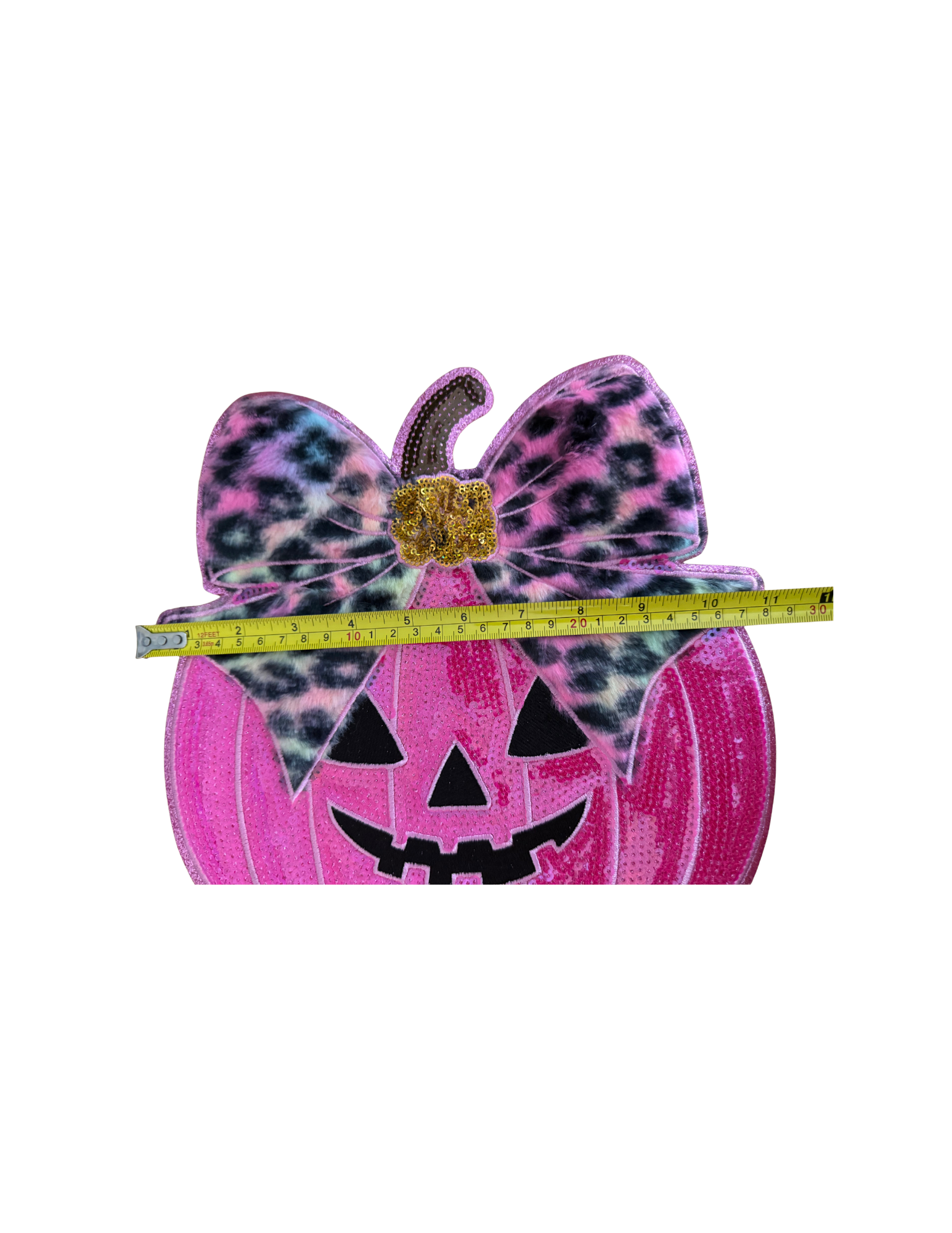 Sweet meets spooky in the cutest way. This eye-catching patch combines a vibrant pink jack-o'-lantern with a trendy leopard-print bow, creating a Halloween design that's fun, feminine, and unlike anything you'll find in big box stores.