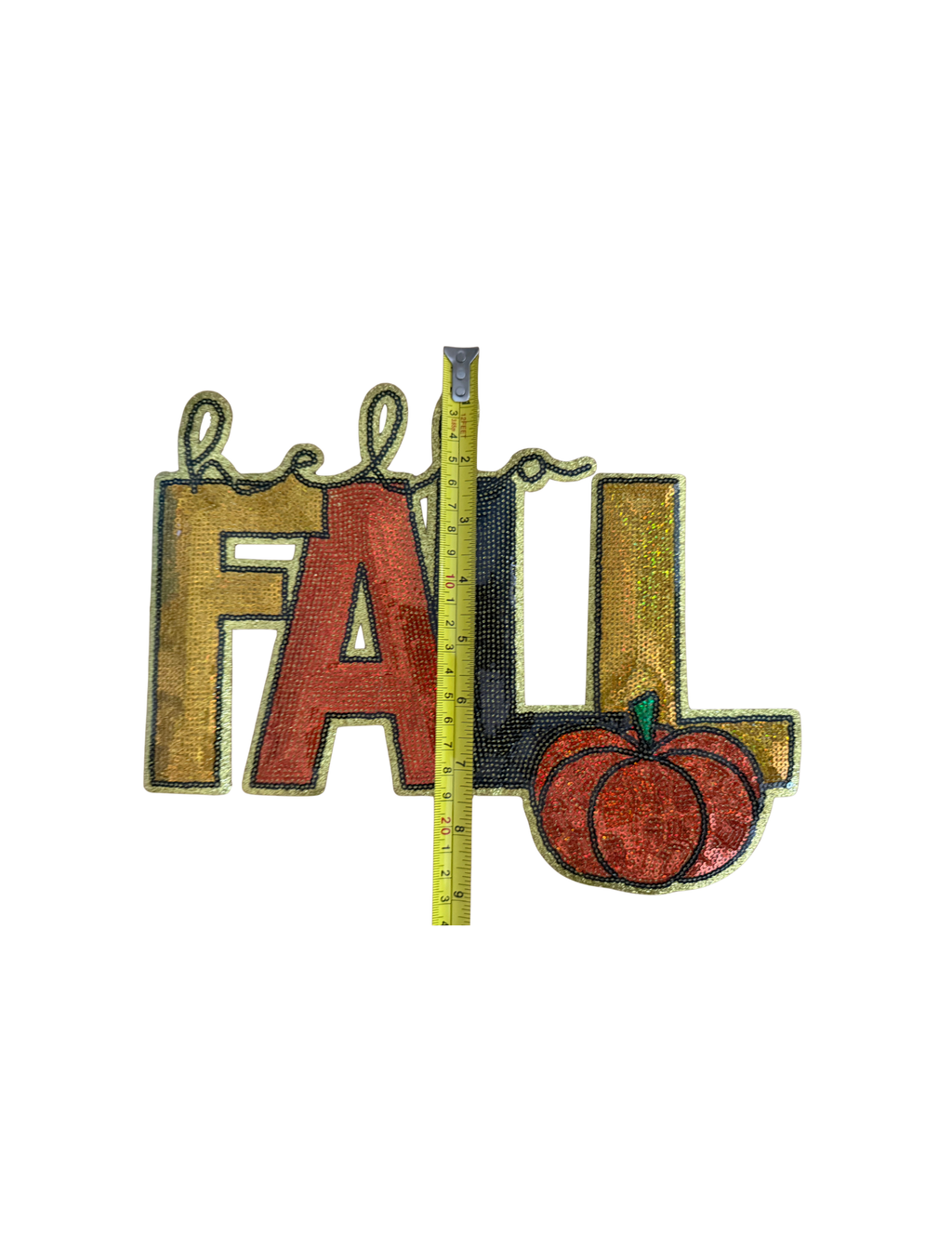 Featuring bold autumn-inspired lettering, rich seasonal colors, shimmering texture, and an adorable pumpkin accent, this patch brings all the cozy fall vibes together in one statement design.