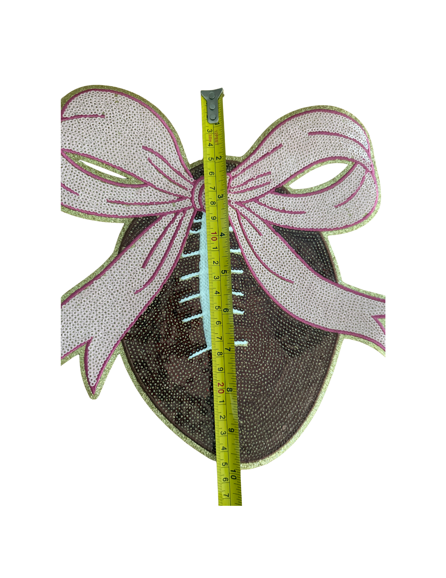 Football season meets feminine flair with this fabulous Football & Bow Patch! Featuring a richly textured football topped with an oversized sparkling pink bow, this design is made for the girl who loves touchdowns AND a little extra sparkle.