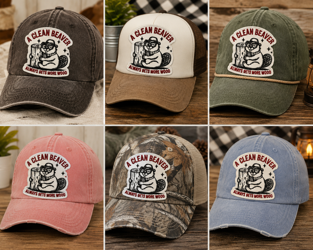 A CLEAN BEAVER Iron-On Patch  Always Gets More Wood  Funny, bold, and a little bit dirty—this patch brings the laughs and the attitude. Featuring a well-groomed beaver, it’s the perfect icebreaker for anyone who doesn’t take life too seriously.