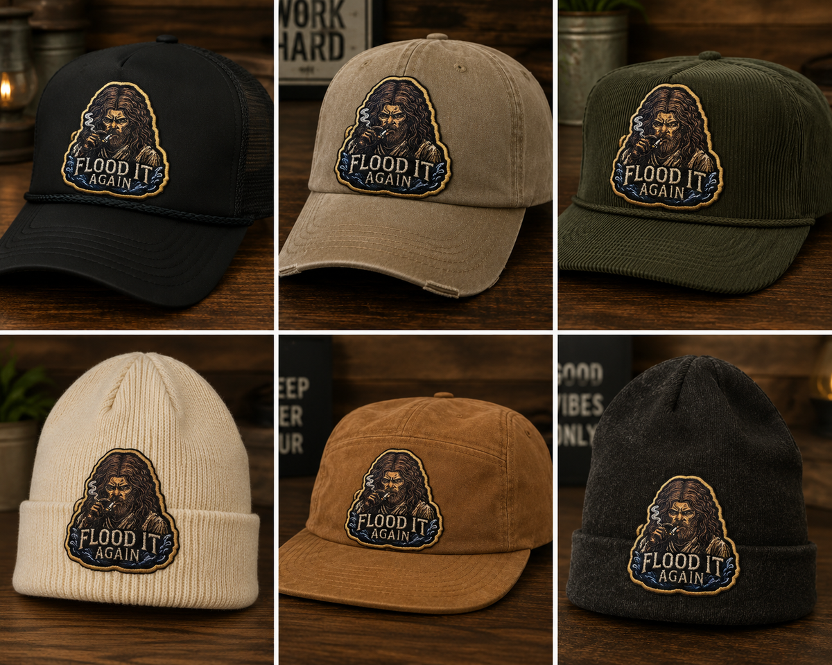 Make some waves with the “Flood It Again” embroidered iron on patch—a bold design made for anyone who appreciates rugged style, dark humor, and a little rebellious energy.