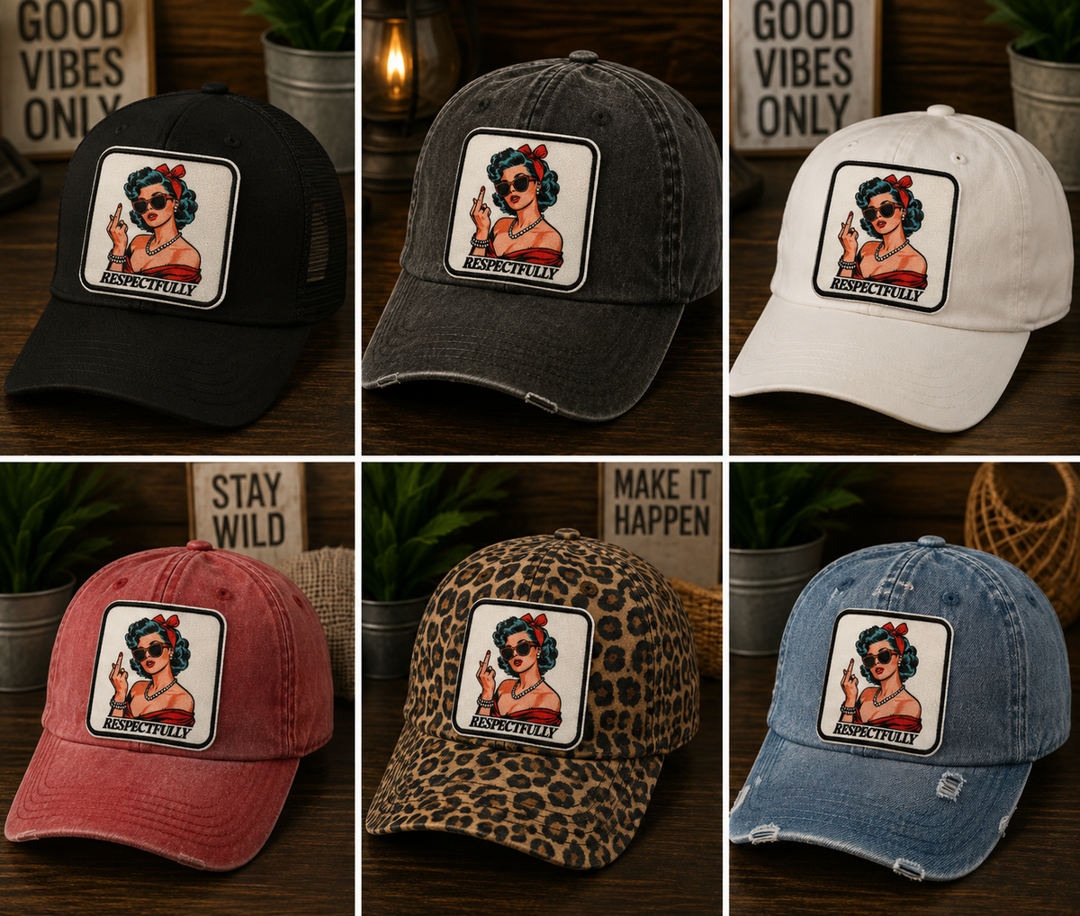 Sweet vintage style meets unapologetic attitude with this “Respectfully” statement iron on patch. (Copy)