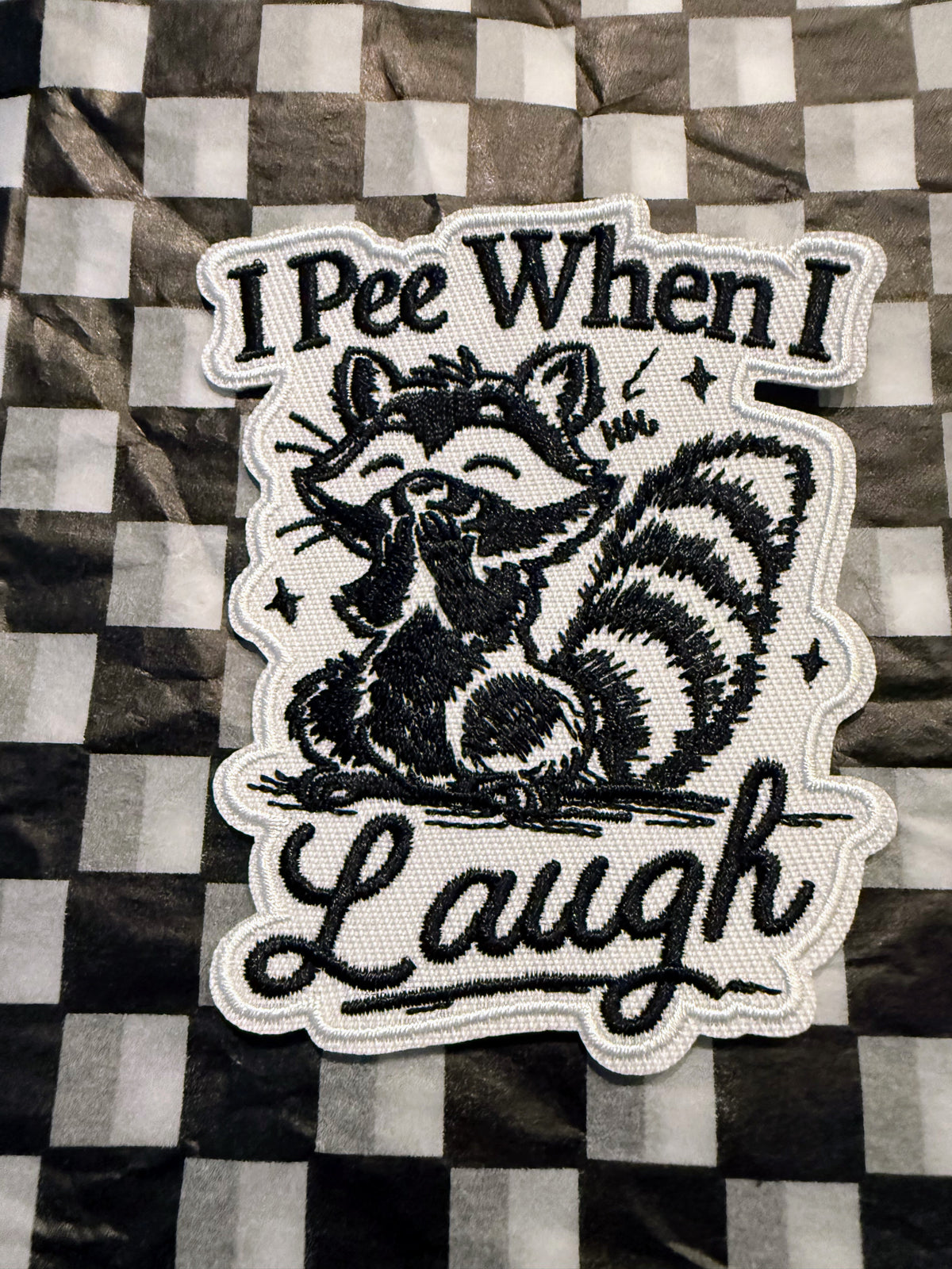 This hilarious raccoon patch combines playful humor with a fun vintage-inspired design that’s guaranteed to get a reaction.