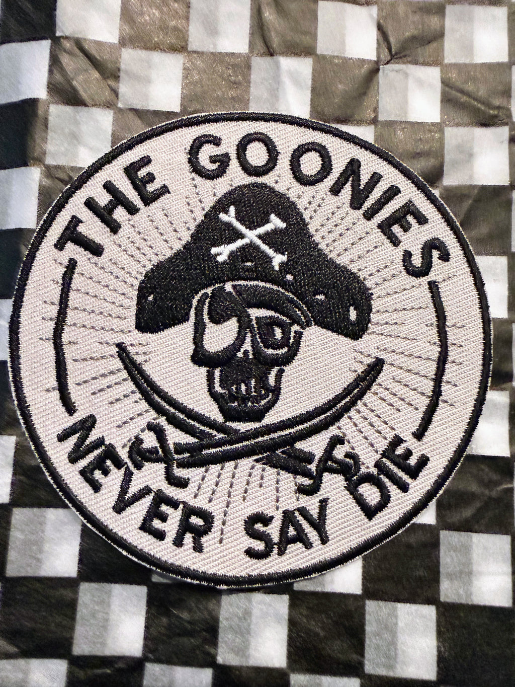 Goonies "Never Say Die" iron on patch - 3.5"