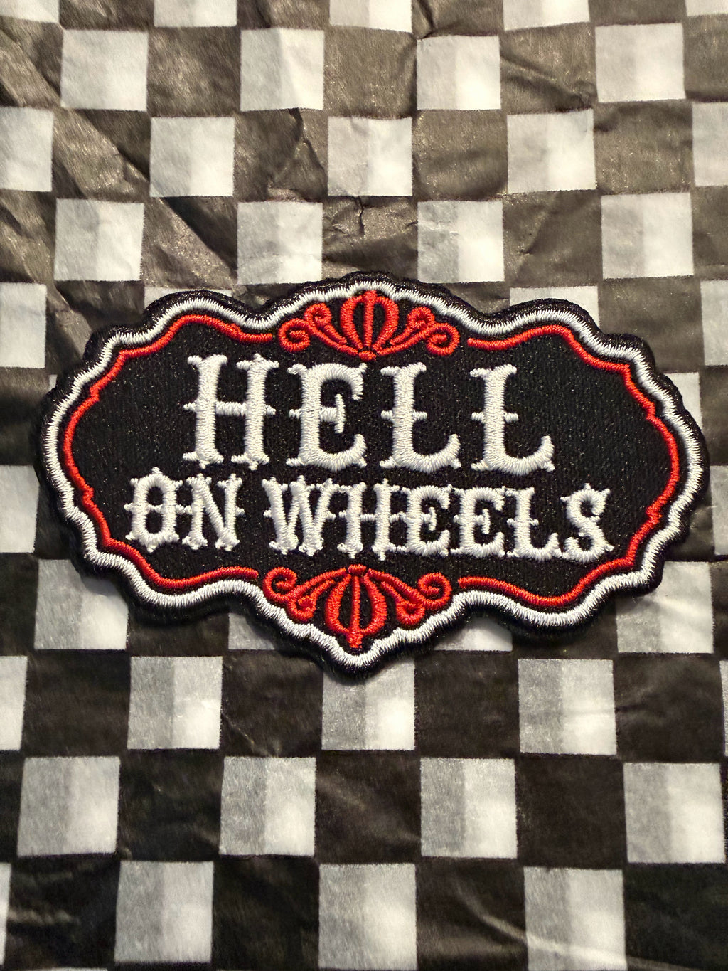 HELL ON WHEELS – Bold & Badass Embroidered Patch  Bring some serious attitude wherever you go. This vintage-inspired Hell on Wheels patch is made for those who like their style bold, rebellious, and unapologetic.